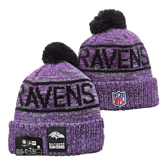 Purple/Gray/Black Football Beanie