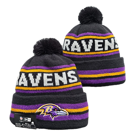 Black/Purple/Gold/White Football Beanie