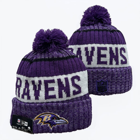 Purple/Gray/Black Football Beanie