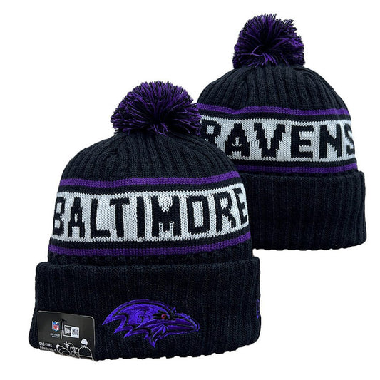 Black/Purple/White Football Beanie