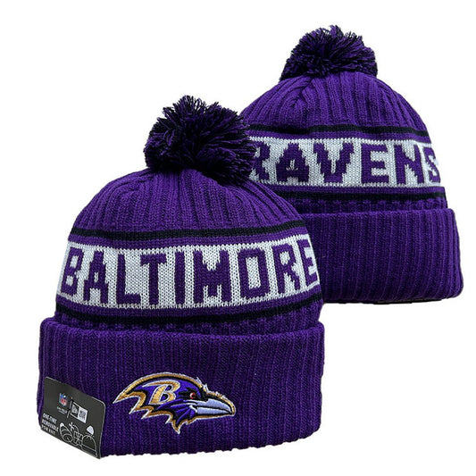 Purple/Gray/Black Football Beanie