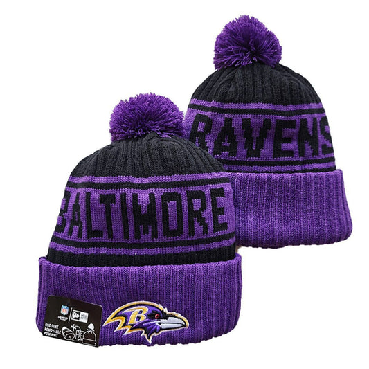 Purple/Black Football Beanie