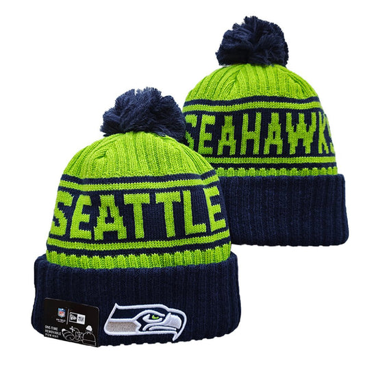 Green/Navy Football Beanie