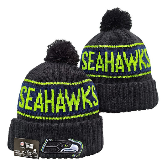 Gray/Navy/Green Football Beanie