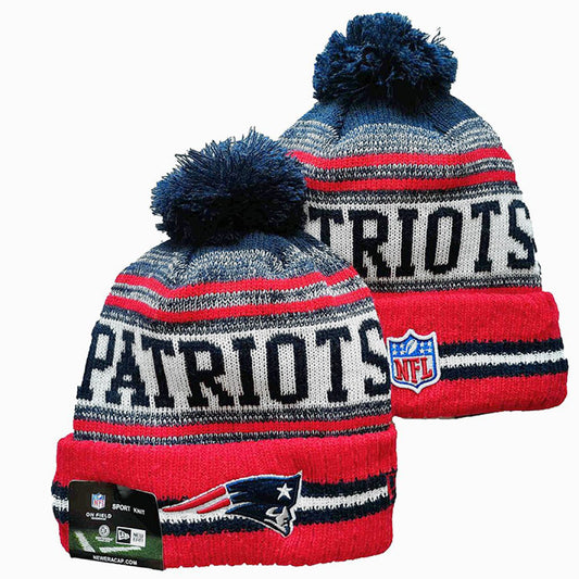 Navy/Red/Gray/White Football Beanie