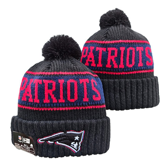 Black/Navy/Red Football Beanie