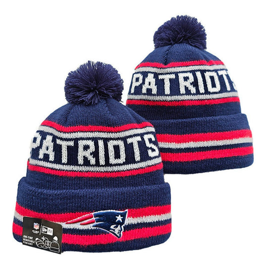 Navy/Red/Gray/White Football Beanie