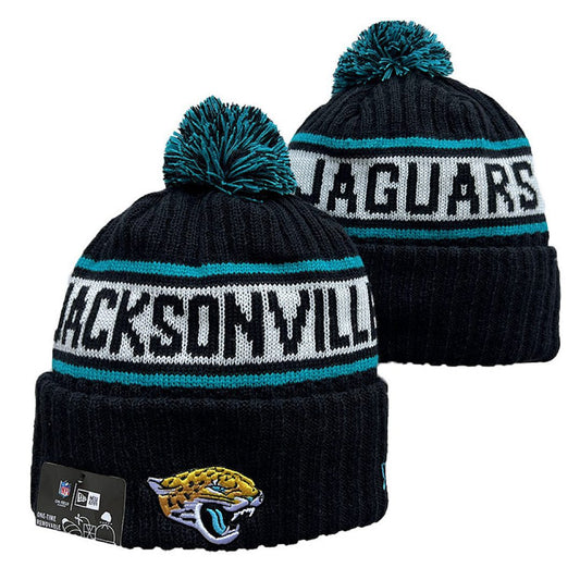 Black/Teal/White Football Beanie