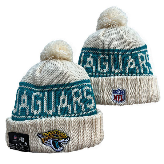 Cream/Teal Football Beanie