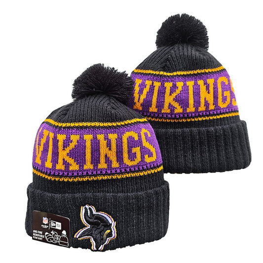 Black/Purple/Yellow Football Beanie