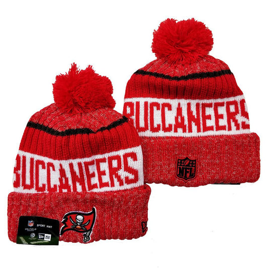 Red/Gray/White/Black Football Beanie