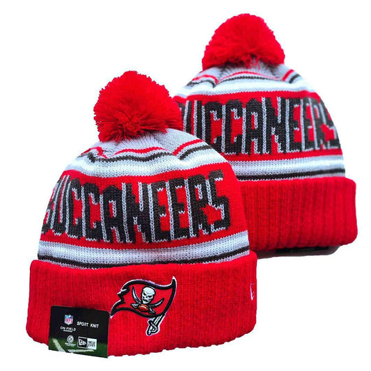 White/Red/Black/Gray Football Beanie