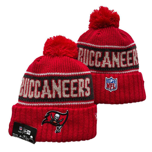 Red/Gray/White/Black Football Beanie