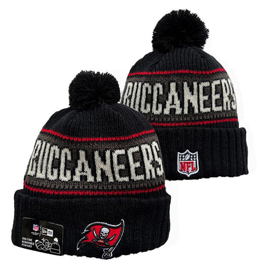 Black/Gray/White/Red Football Beanie