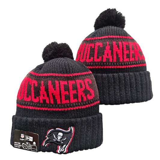 Gray/Black/Red Football Beanie