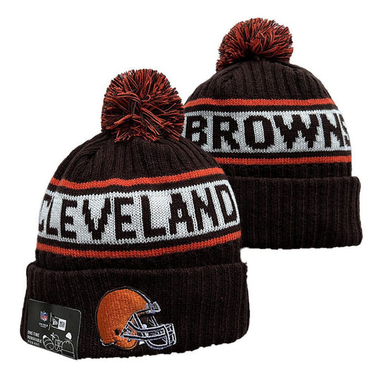 Brown/Gray/Orange Football Beanie