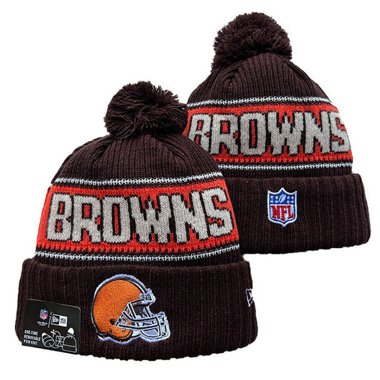 Brown/Orange/Gray Football Beanie