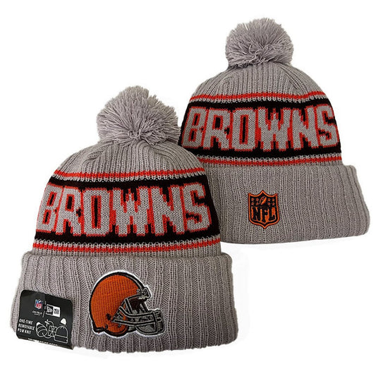 Gray/Brown/Orange Football Beanie
