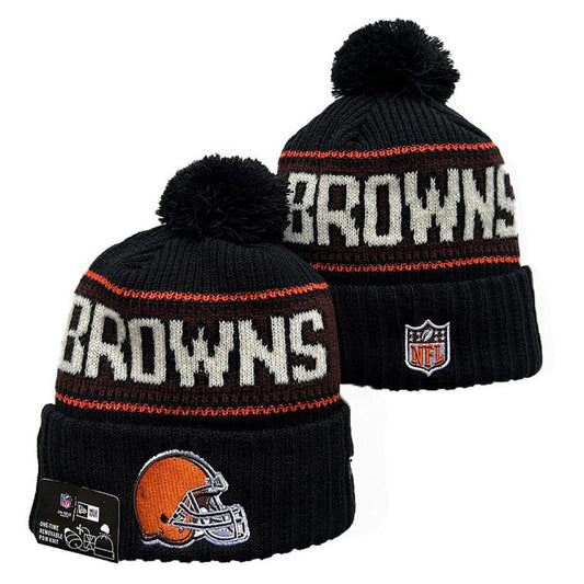 Black/Brown/Orange/White Football Beanie