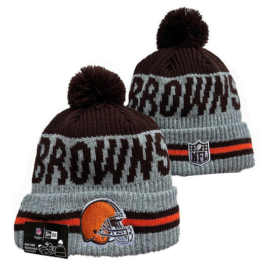 Brown/Gray/Orange Football Beanie