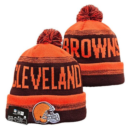 Orange/Brown Football Beanie