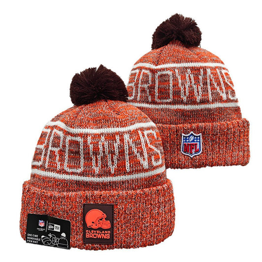 Orange/Brown/White Football Beanie