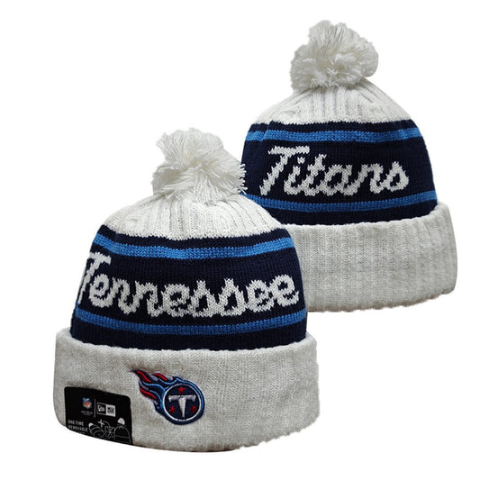 White/Navy/Blue Football Beanie