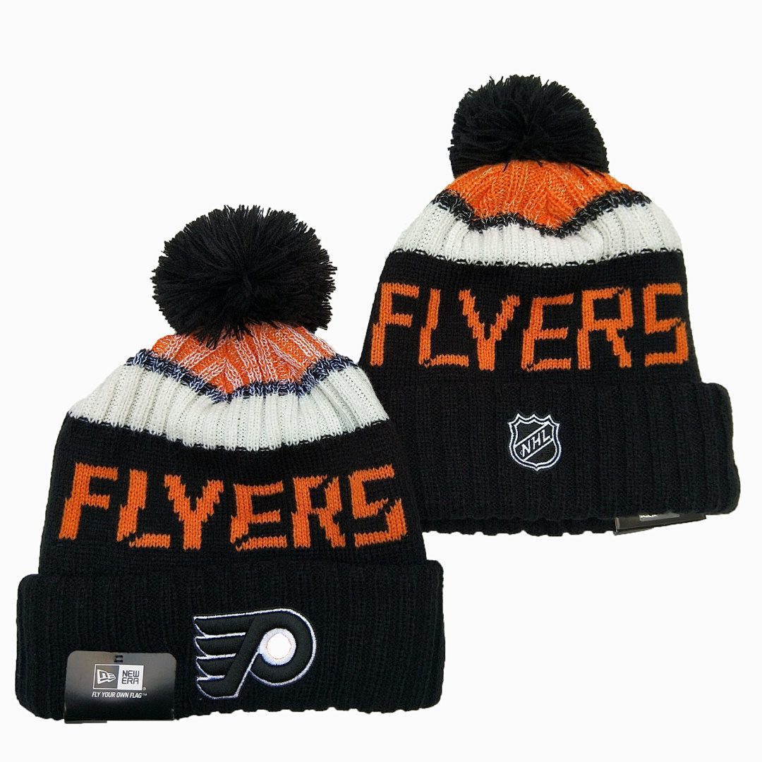 Black/Orange/White Hockey Beanie