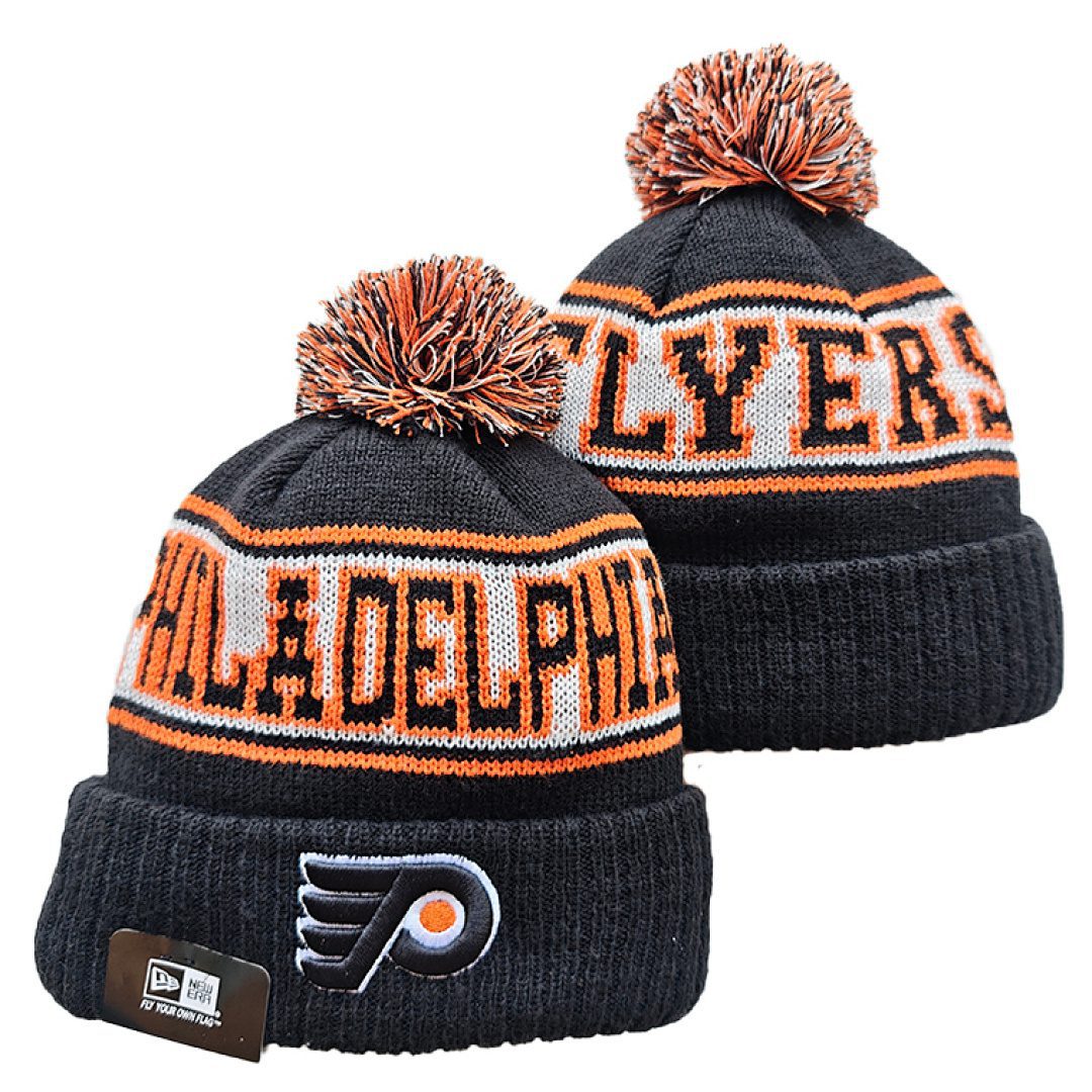 Black/Orange/White Hockey Beanie