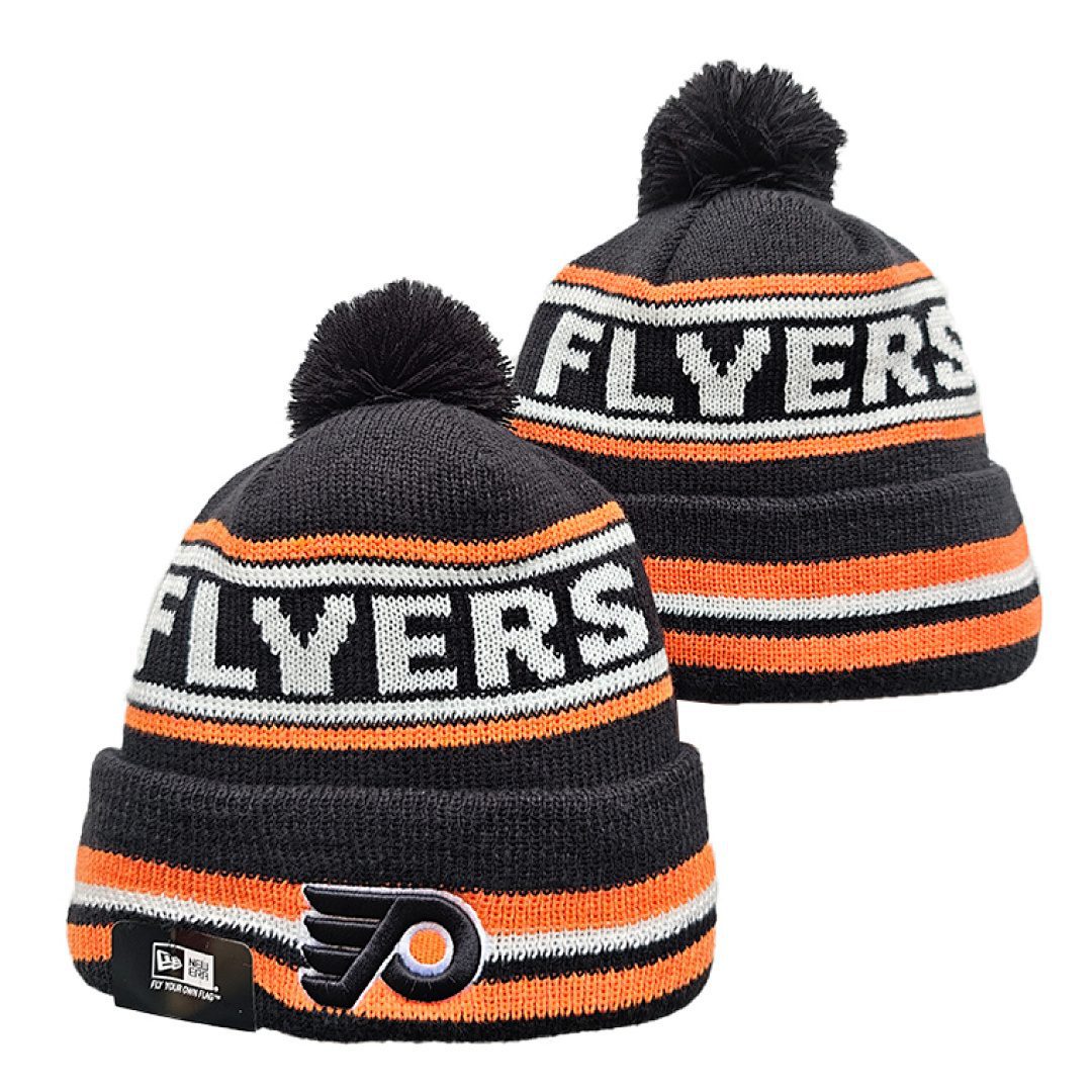 Black/Orange/White Hockey Beanie