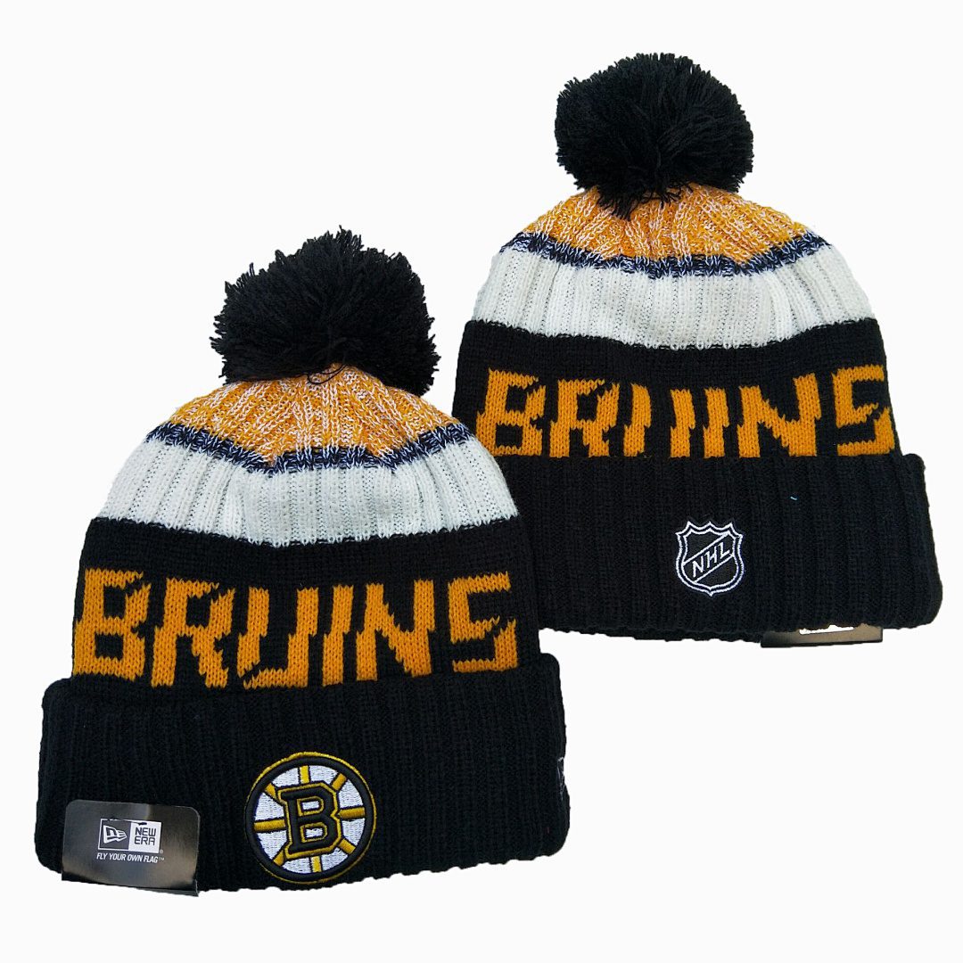 Black/Yellow/White Hockey Beanie