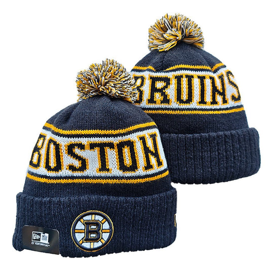Navy/Yellow/White Hockey Beanie