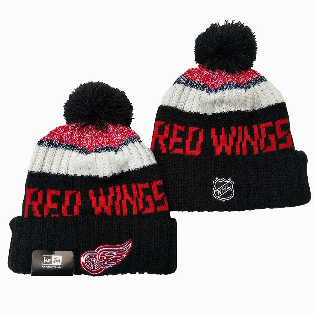 Black/Red/White Hockey Beanie