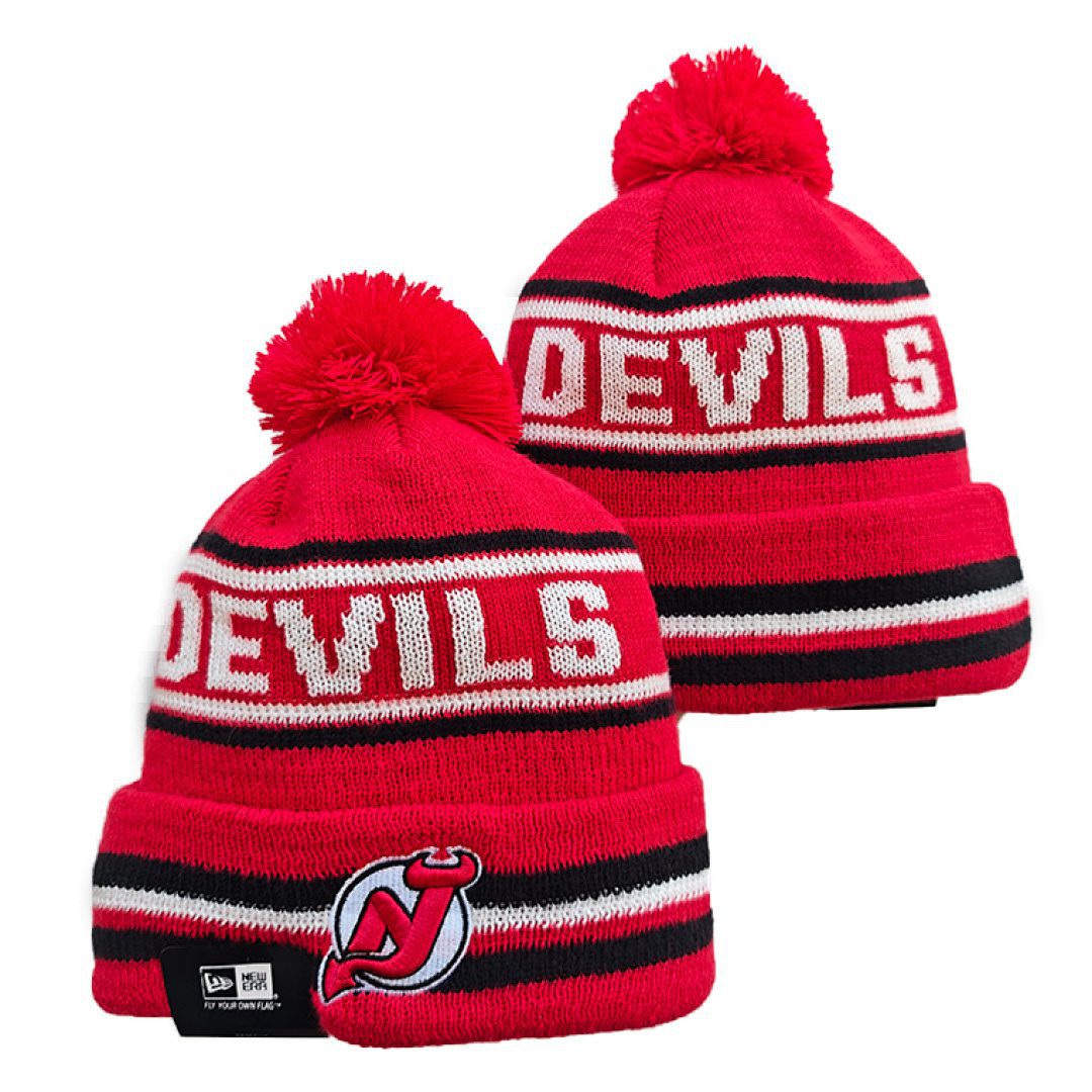 Red/Black/White Hockey Beanie