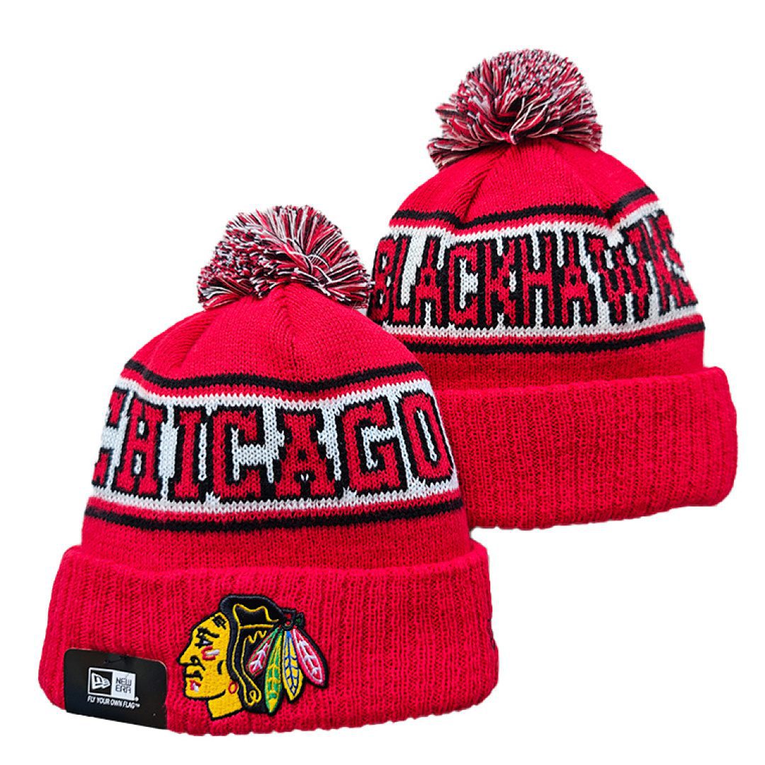 Red/Black/White Hockey Beanie