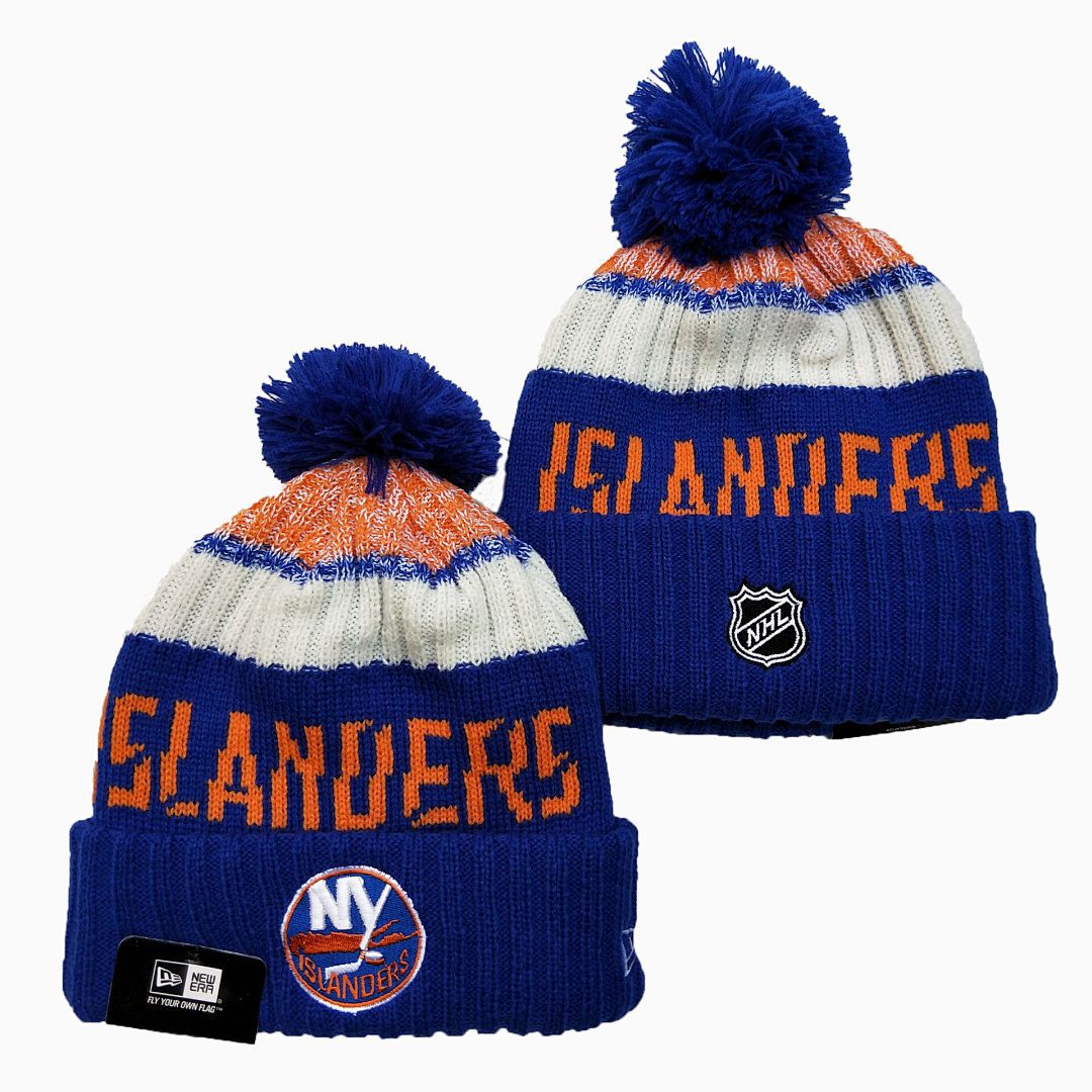 Blue/Orange/White Hockey Beanie