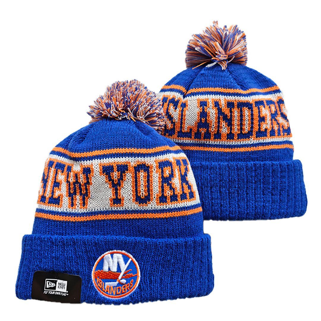 Blue/Orange/White Hockey Beanie