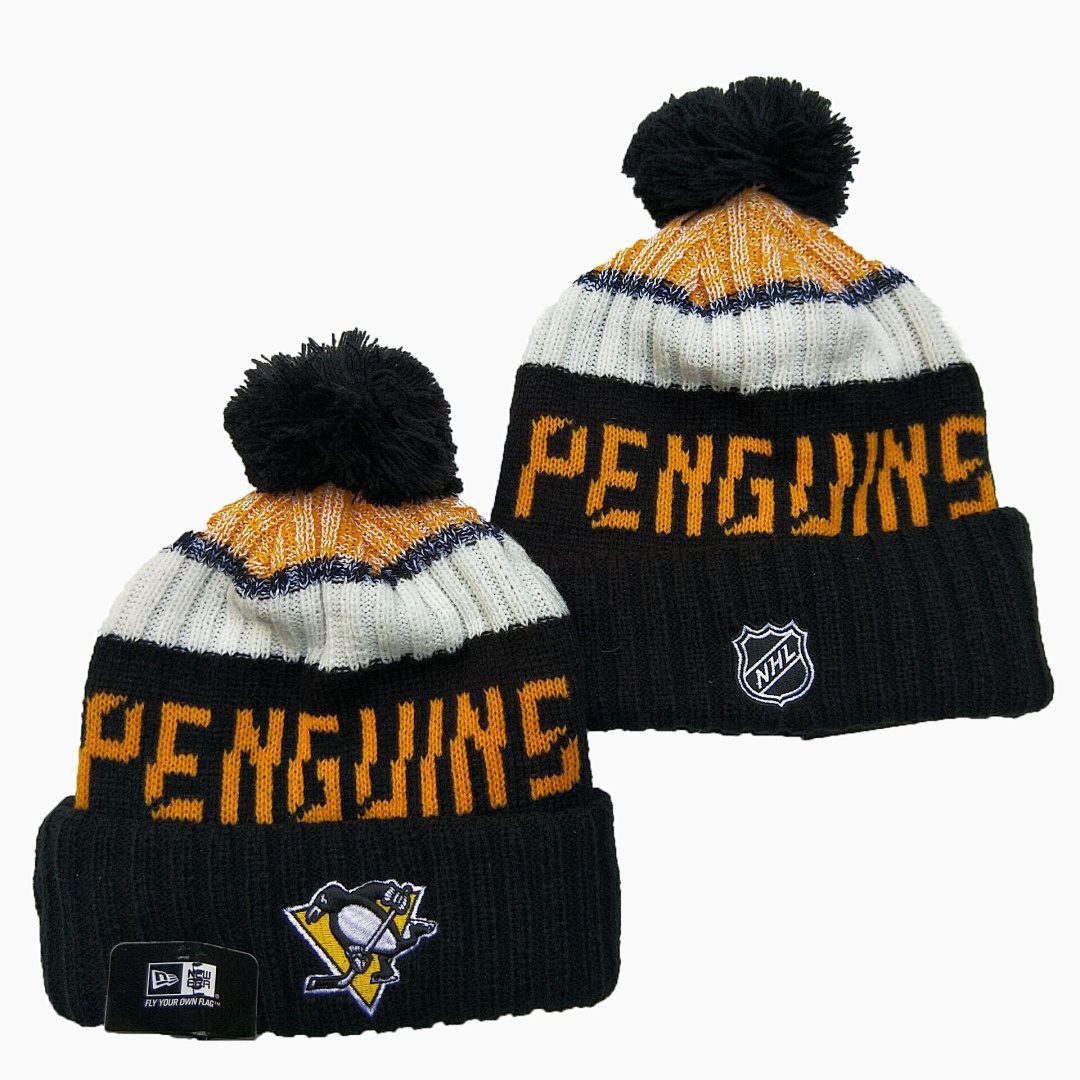 Black/Gold/White Hockey Beanie