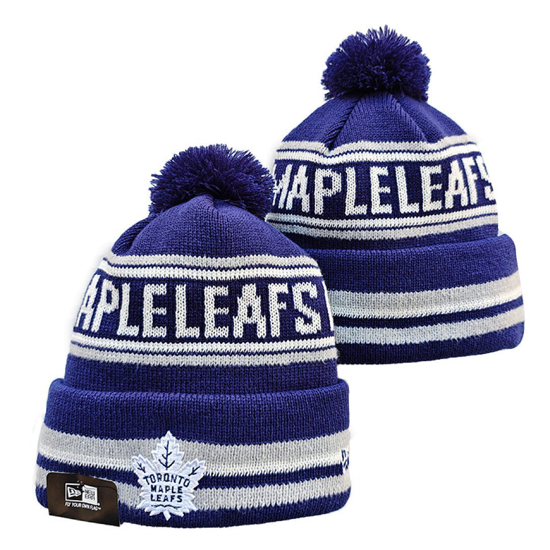 Blue/White Hockey Beanie