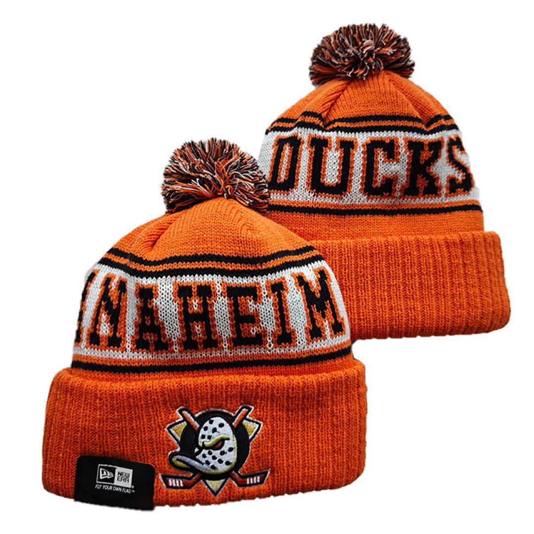 Orange/Black/White Hockey Beanie