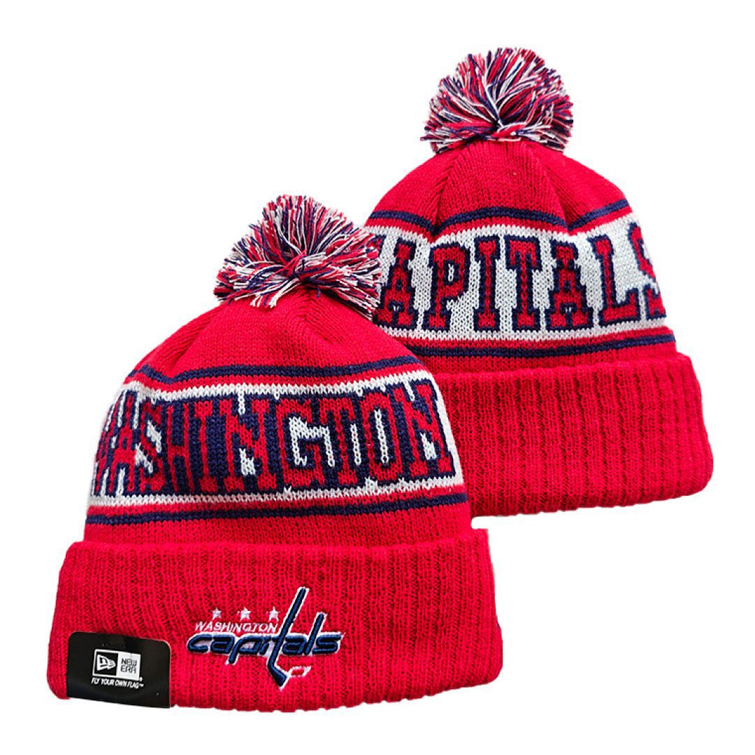 Red/Navy/White Hockey Beanie