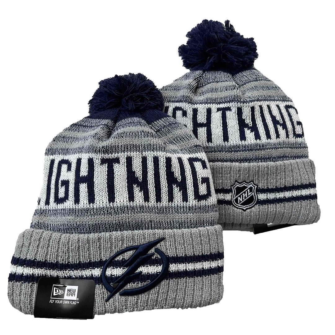 Gray/Navy/White Hockey Beanie
