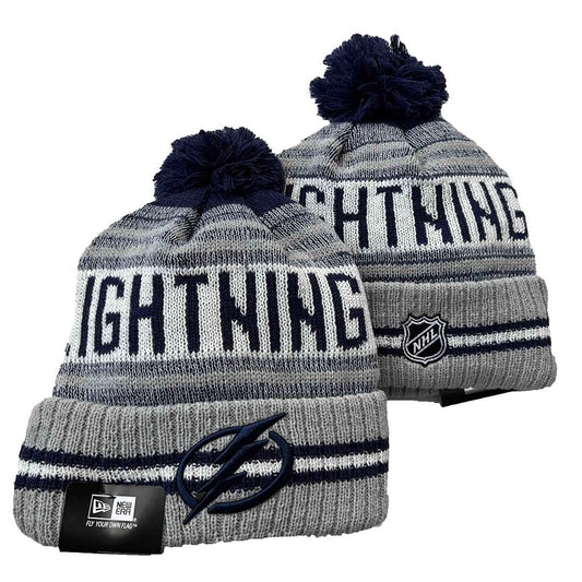 Gray/Navy/White Hockey Beanie