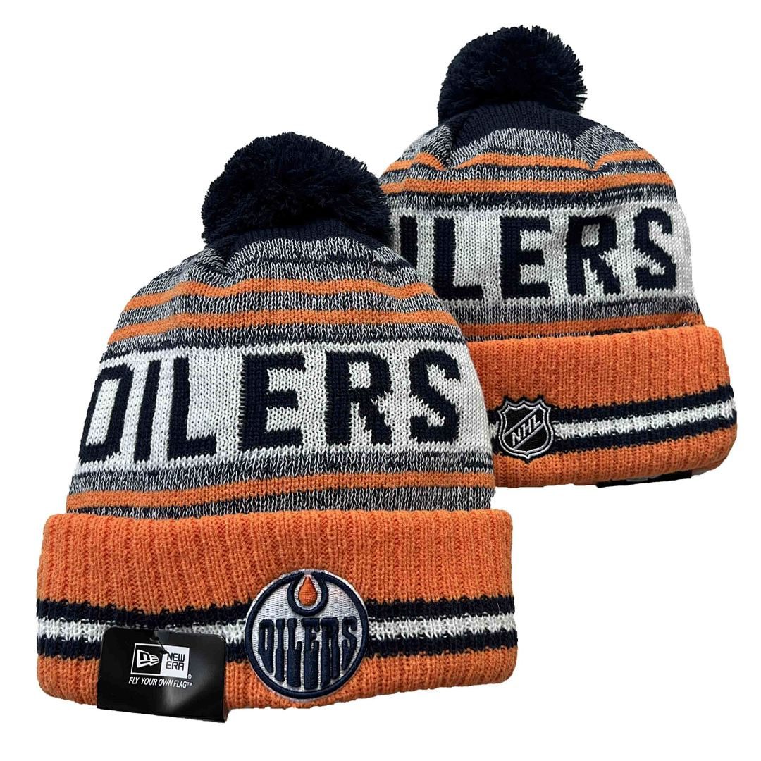 Orange/Navy/White Hockey Beanie