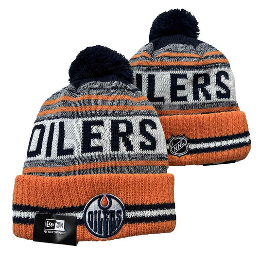 Orange/Navy/White Hockey Beanie