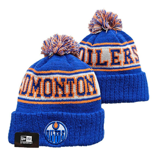 Blue/Orange/White Hockey Beanie