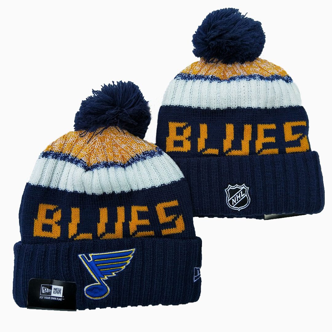 Navy/Gold/White Hockey Beanie