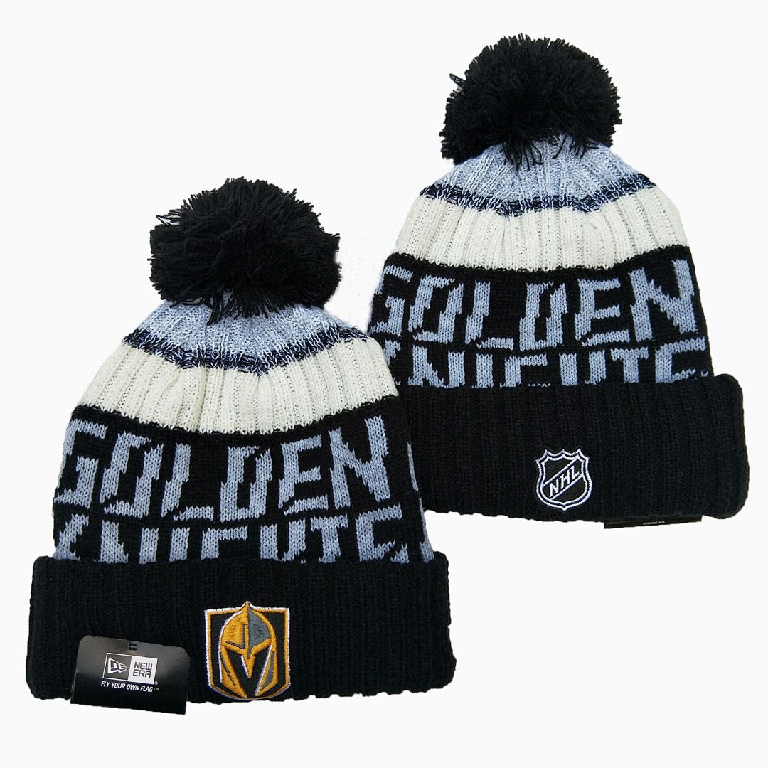 Black/Gray/White Hockey Beanie