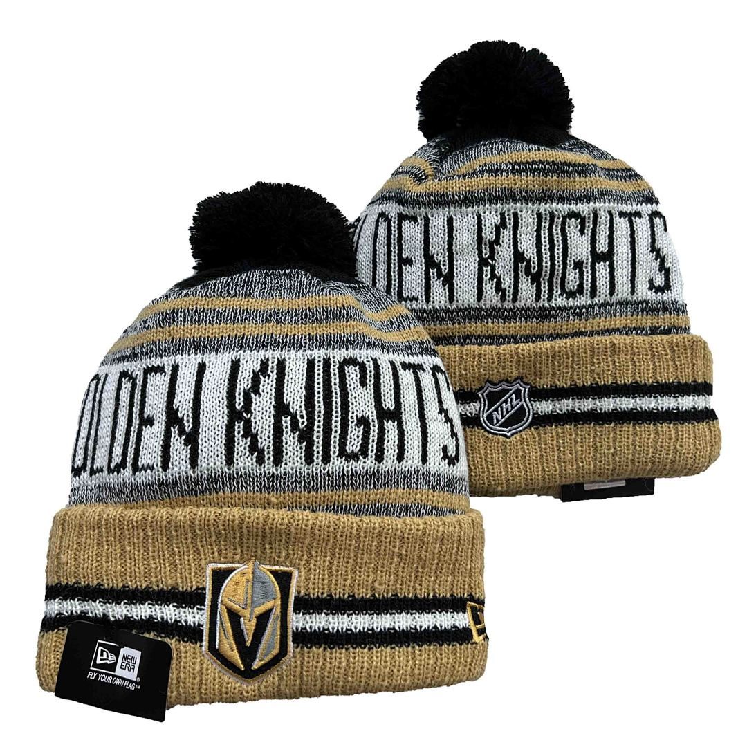 Gold/Black/White Hockey Beanie