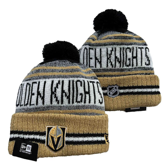 Gold/Black/White Hockey Beanie
